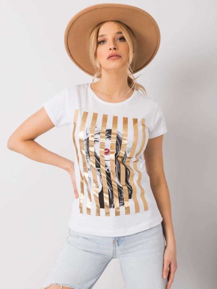 T-shirt damski, biały, H&B