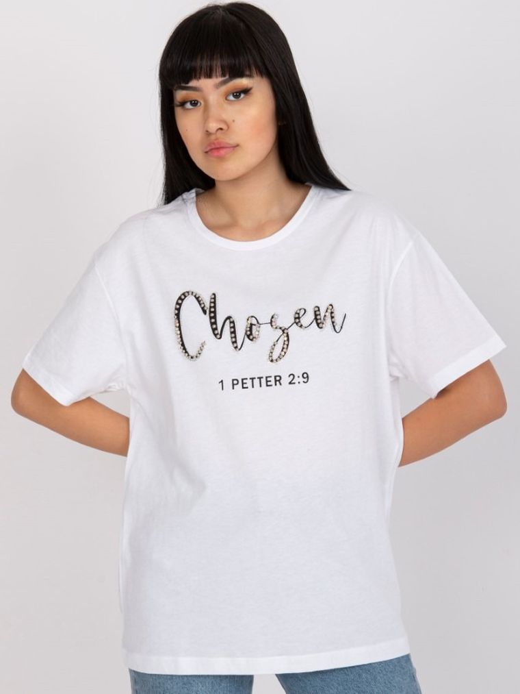 T-shirt damski, biały, H&B