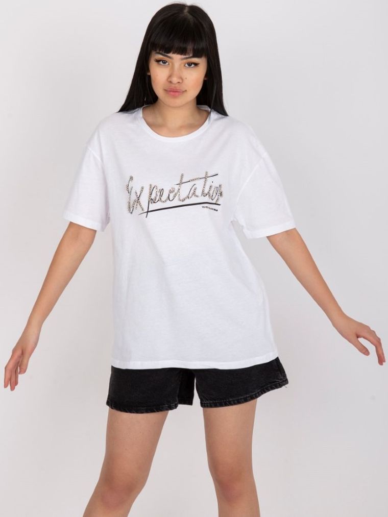 T-shirt damski, biały, H&B