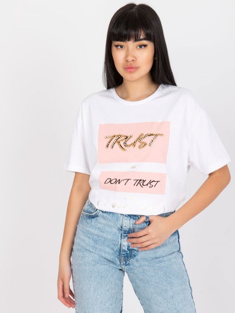 T-shirt damski, biały, H&B