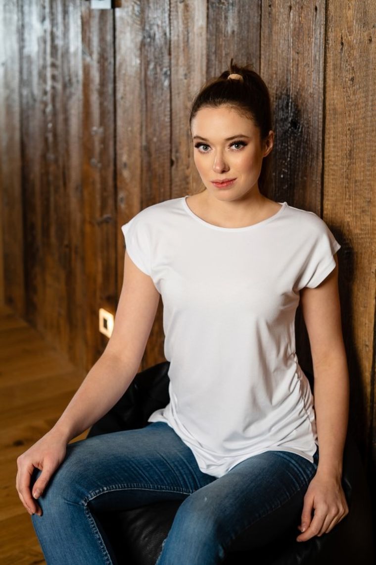 T-shirt damski, biały, O-neck, Miracle