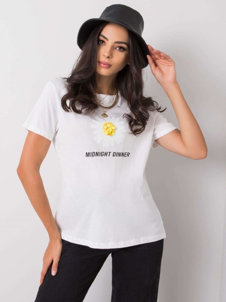 T-shirt damski, biały, Pepper & Mint