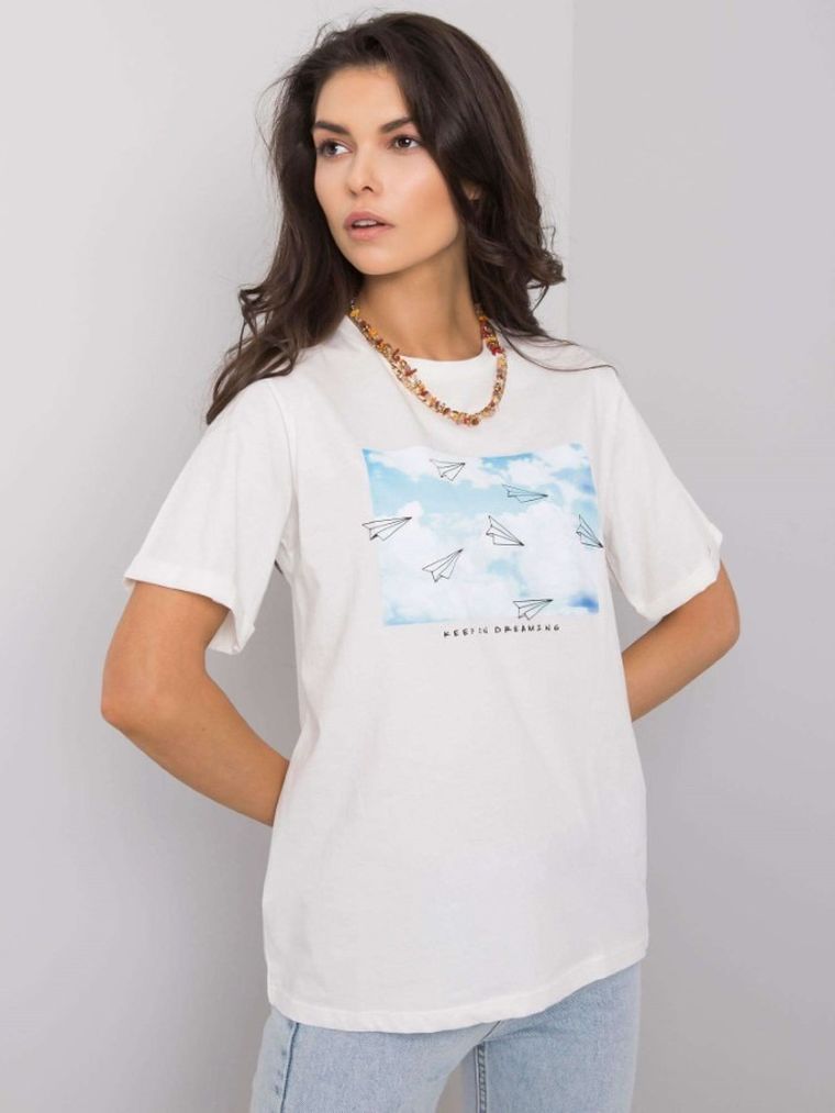 T-shirt damski, biały, Pepper & Mint