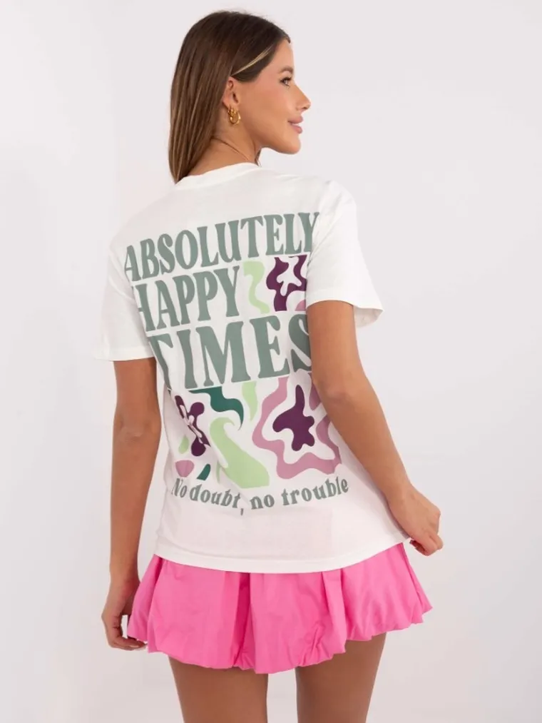 T-shirt damski, biały, Sublevel