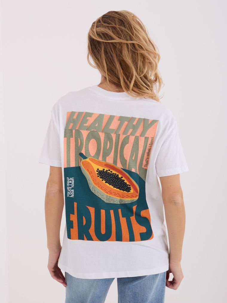 T-shirt damski, biały, Sublevel