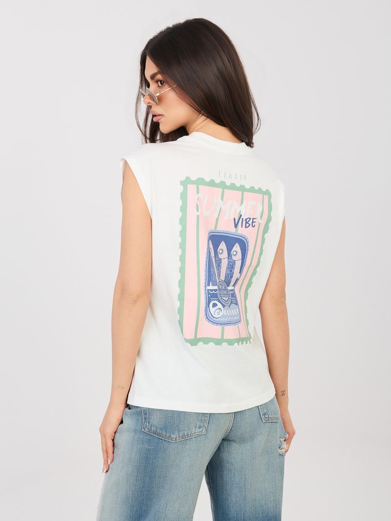 T-shirt damski, biały, Sublevel