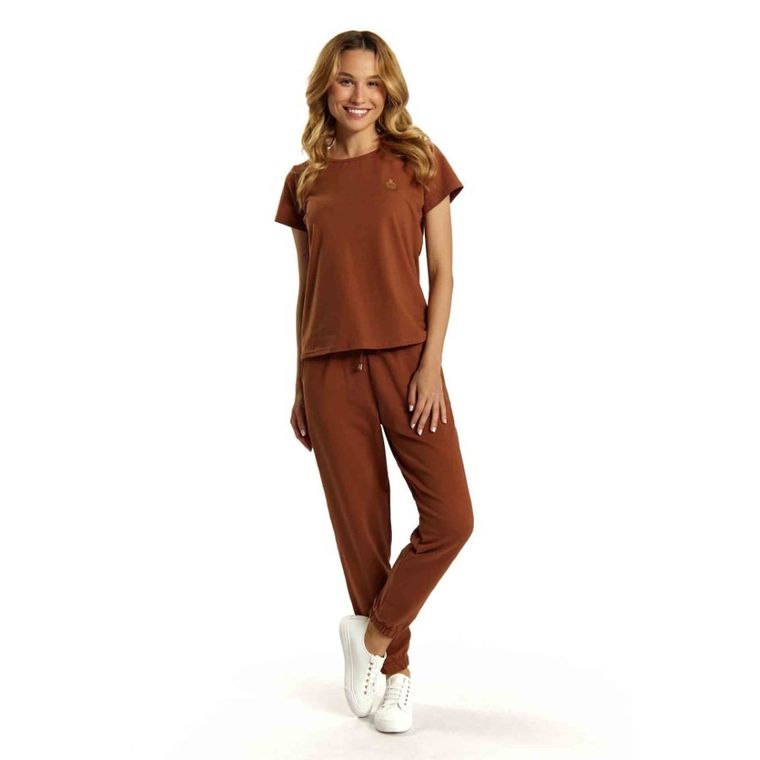 T-shirt damski, brązowy, Golden Queen