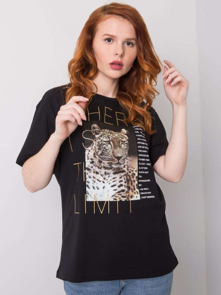 T-shirt damski, czarny, H&B