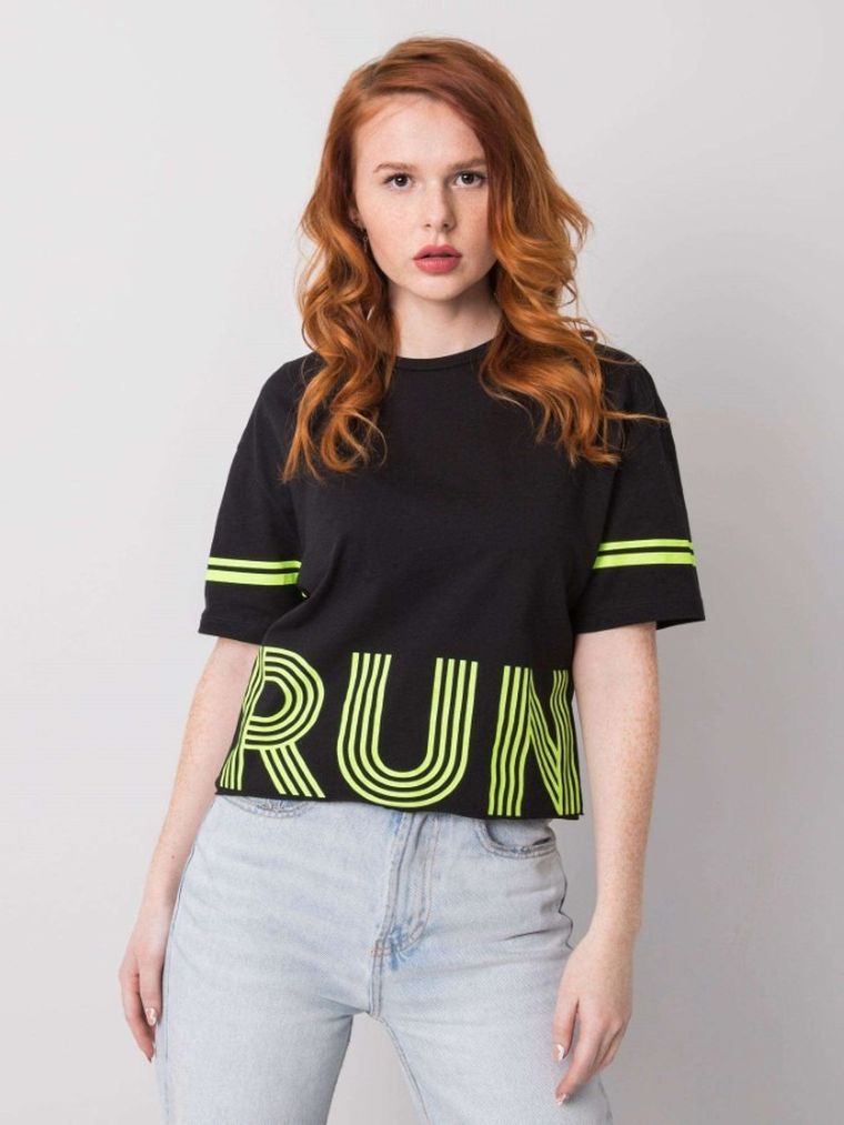 T-shirt damski, czarny, H&B