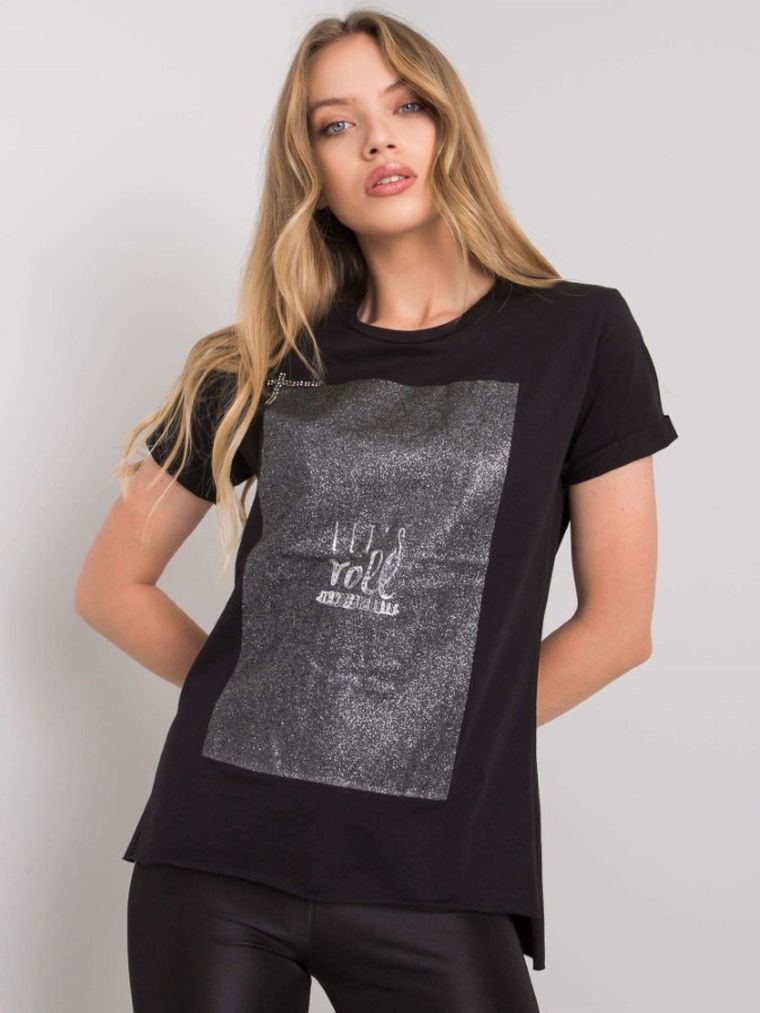 T-shirt damski, czarny, H&B