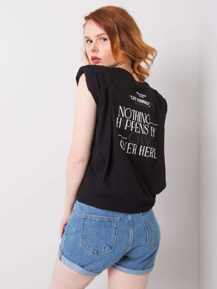 T-shirt damski, czarny, H&B