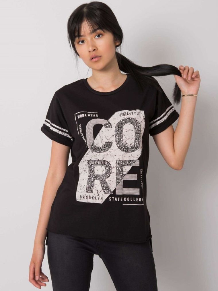 T-shirt damski, czarny, H&B