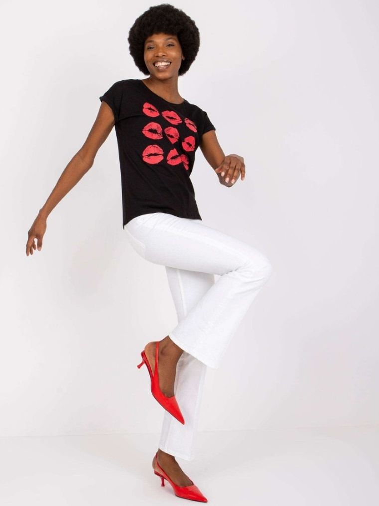 T-shirt damski, czarny, Mayflies