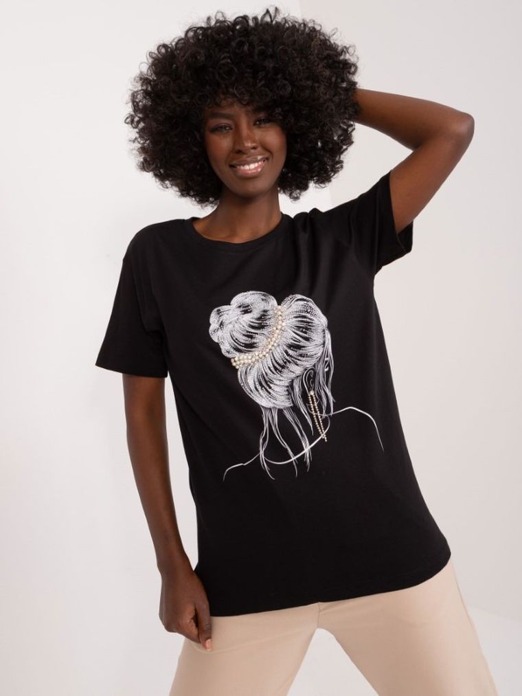 T-shirt damski, czarny, Mint