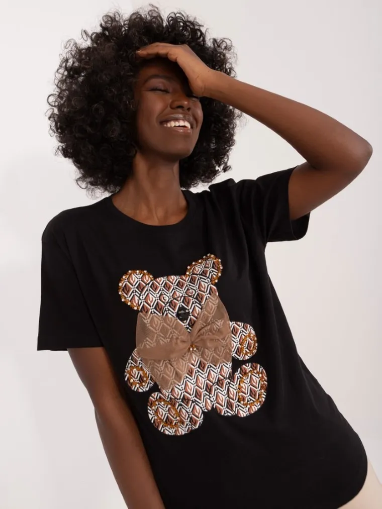 T-shirt damski, czarny, Mint