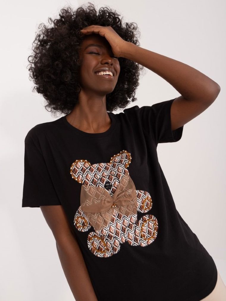 T-shirt damski, czarny, Mint