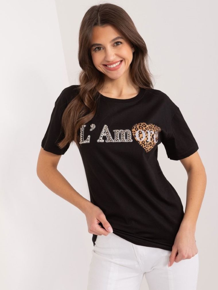 T-shirt damski, czarny, Mint