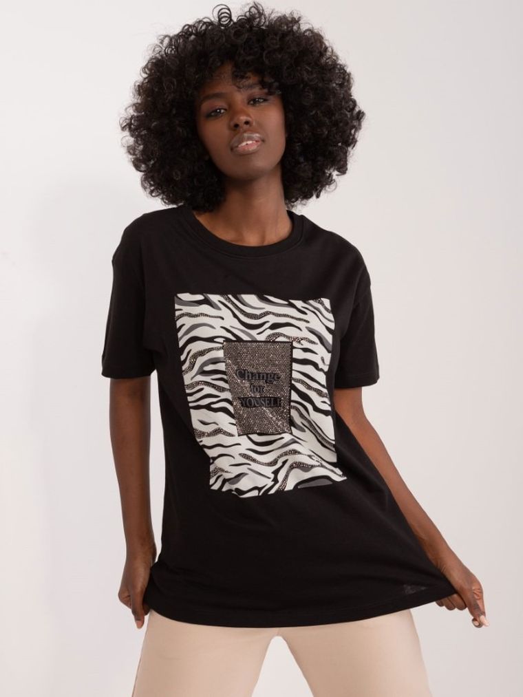 T-shirt damski, czarny, Mint