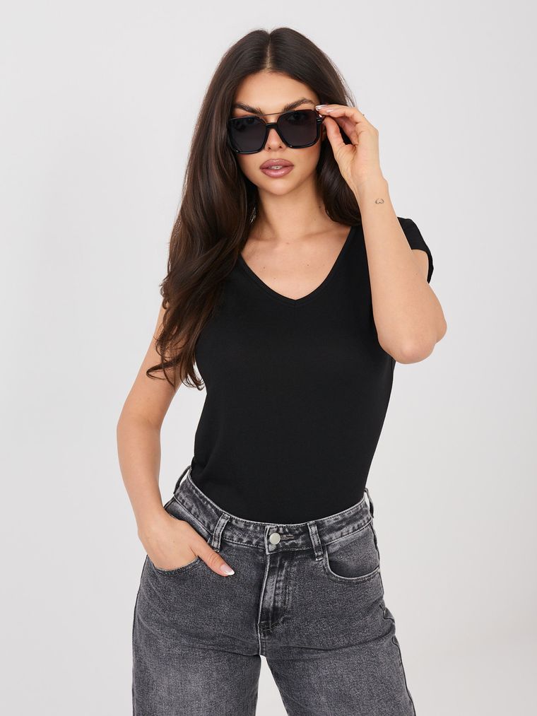 T-shirt damski, czarny, Sublevel