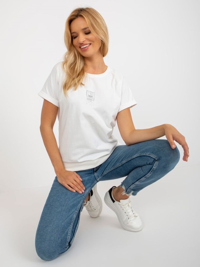 T-shirt damski, ecru, Relevance