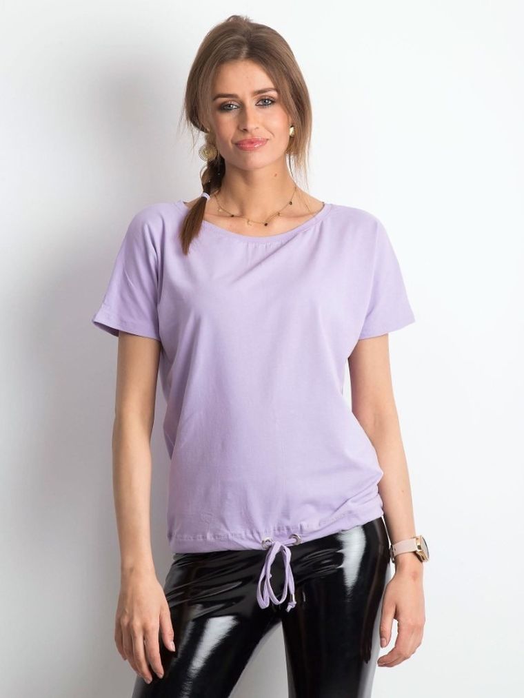 T-shirt damski, fioletowy, Basic Feel Good