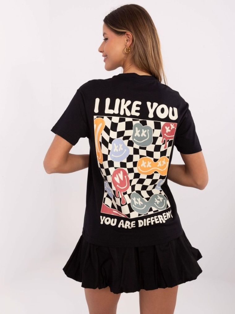 T-shirt damski, grafitowy, Sublevel