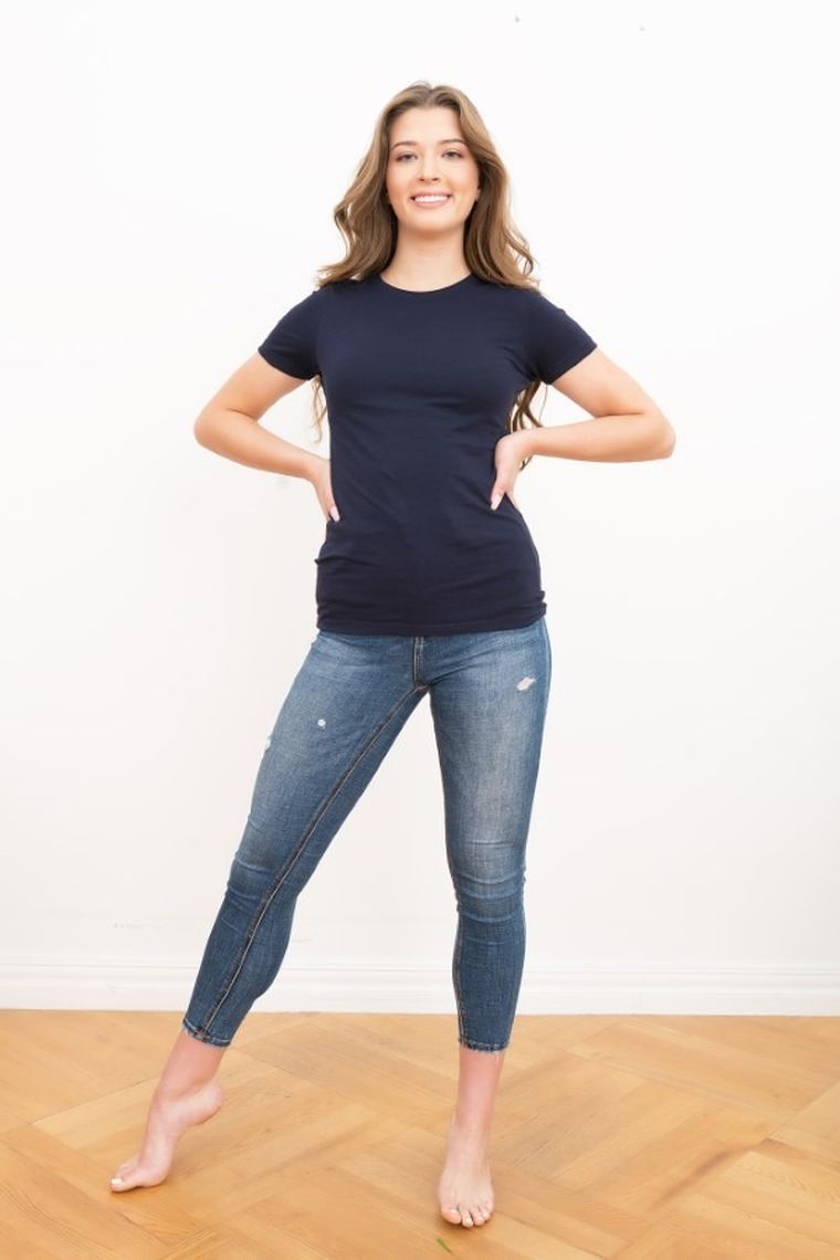 T-shirt damski, granatowy, Ibiza, Italian Fashion
