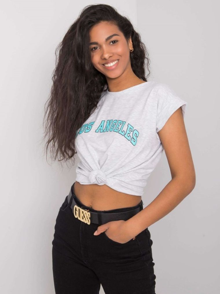 T-shirt damski, jasnoszary, Rue Paris