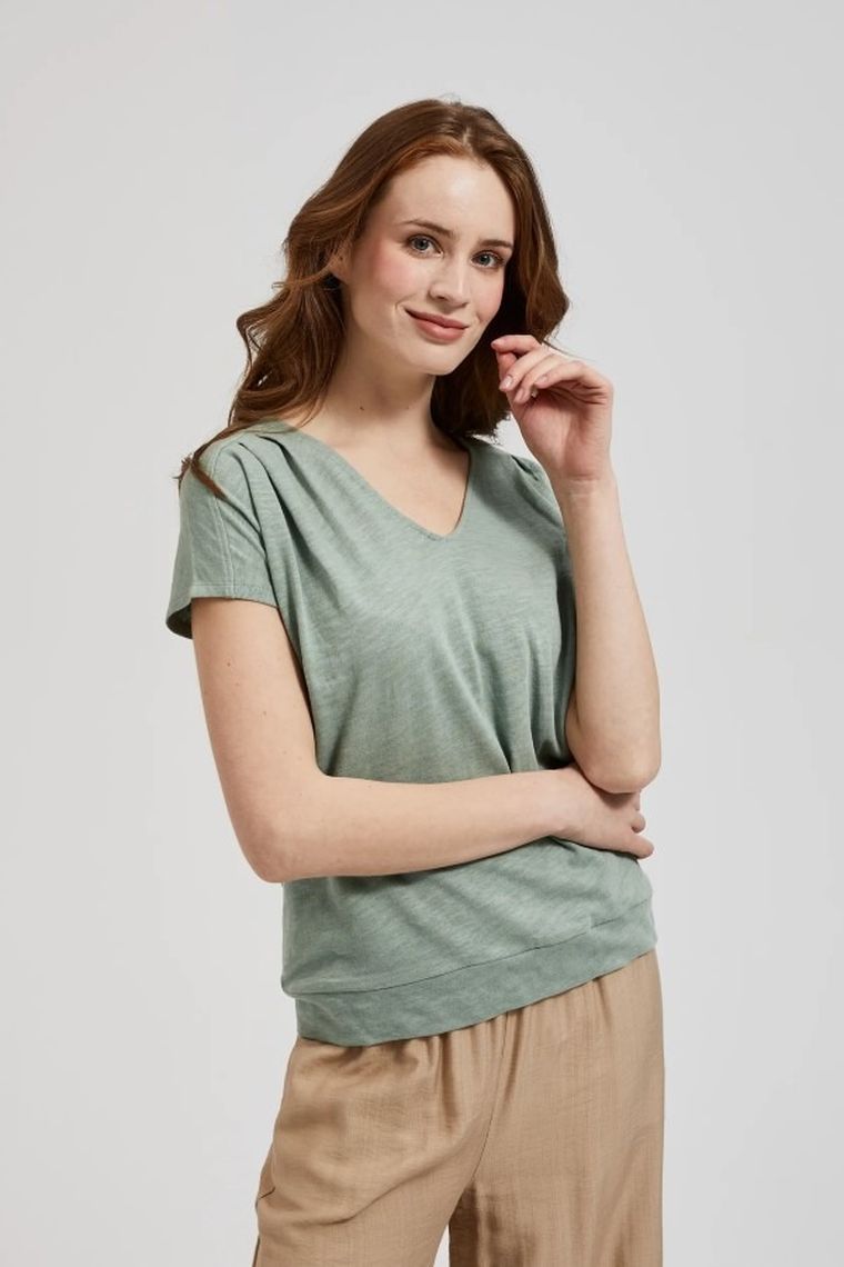 T-shirt damski, khaki, Moodo