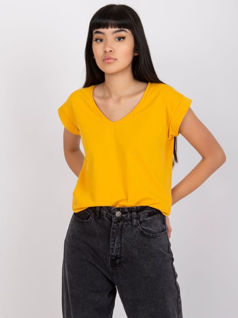 T-shirt damski, pomarańczowy, Rue Paris