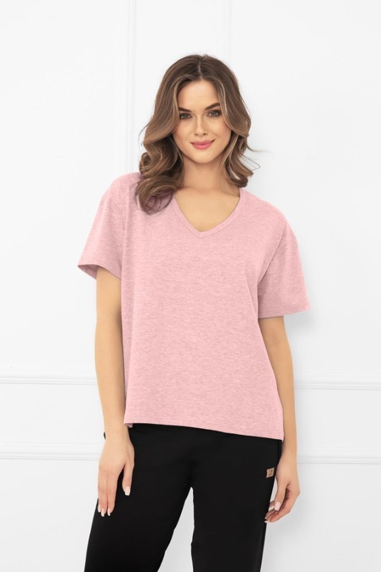 T-shirt damski, różowy, Klara, Italian Fashion