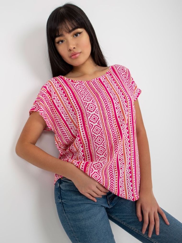 T-shirt damski, różowy, Sublevel