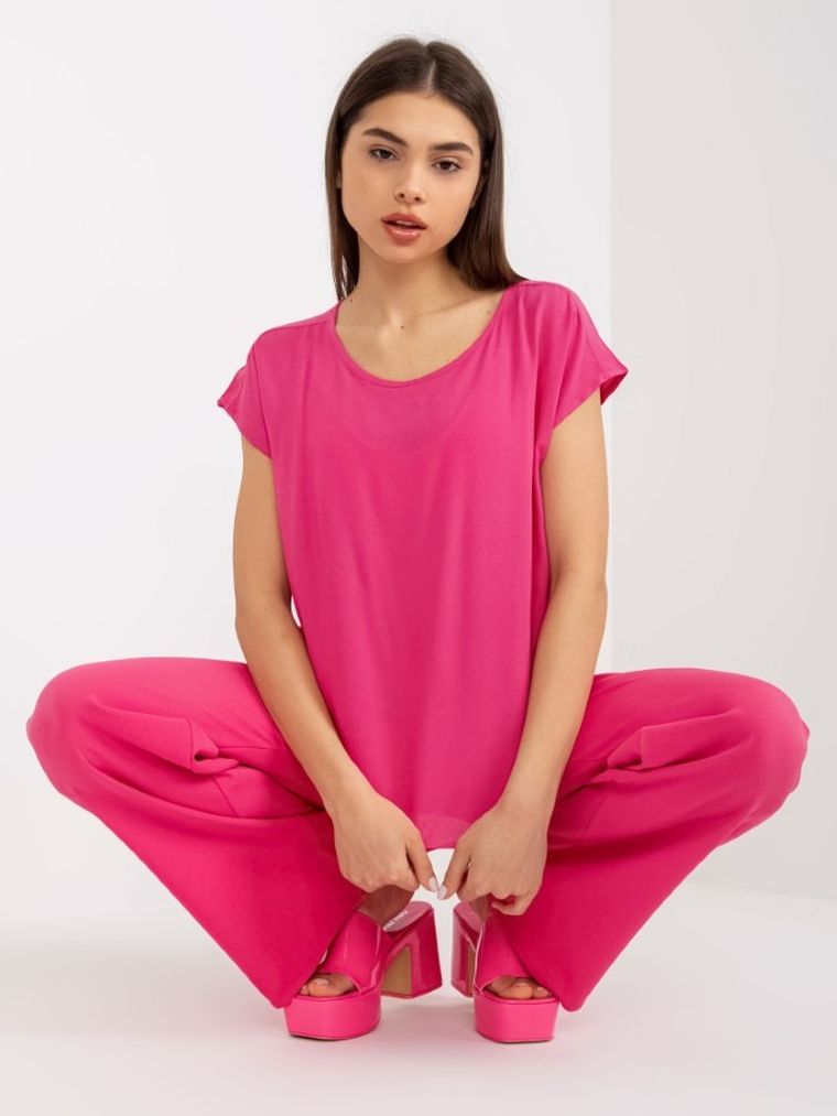 T-shirt damski, różowy, Sublevel