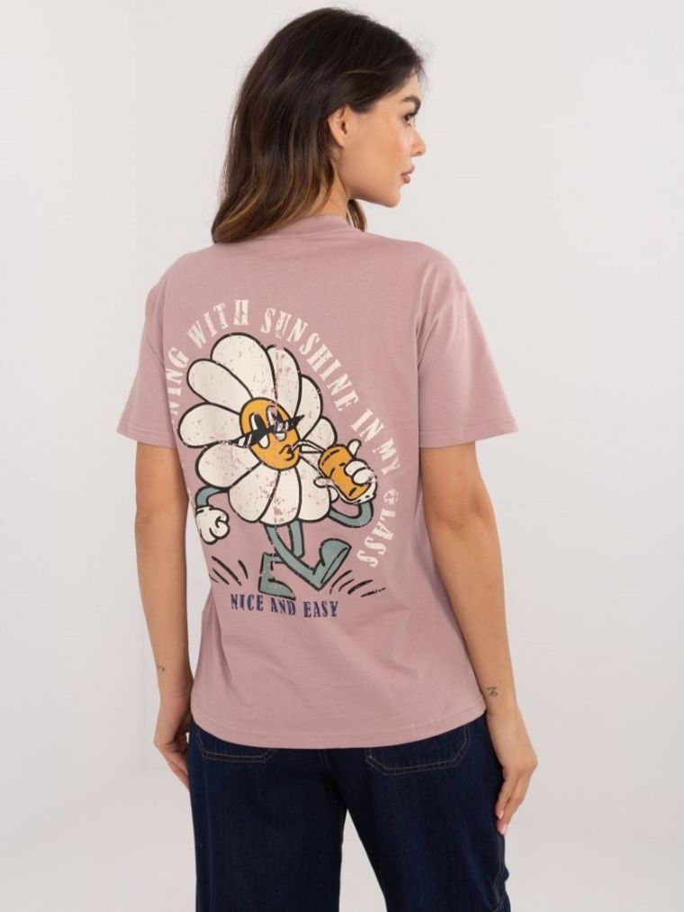 T-shirt damski, różowy, Sublevel