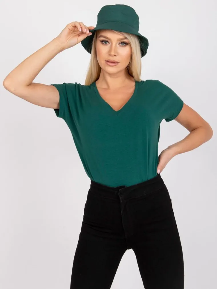 T-shirt damski, zielony, Basic Feel Good