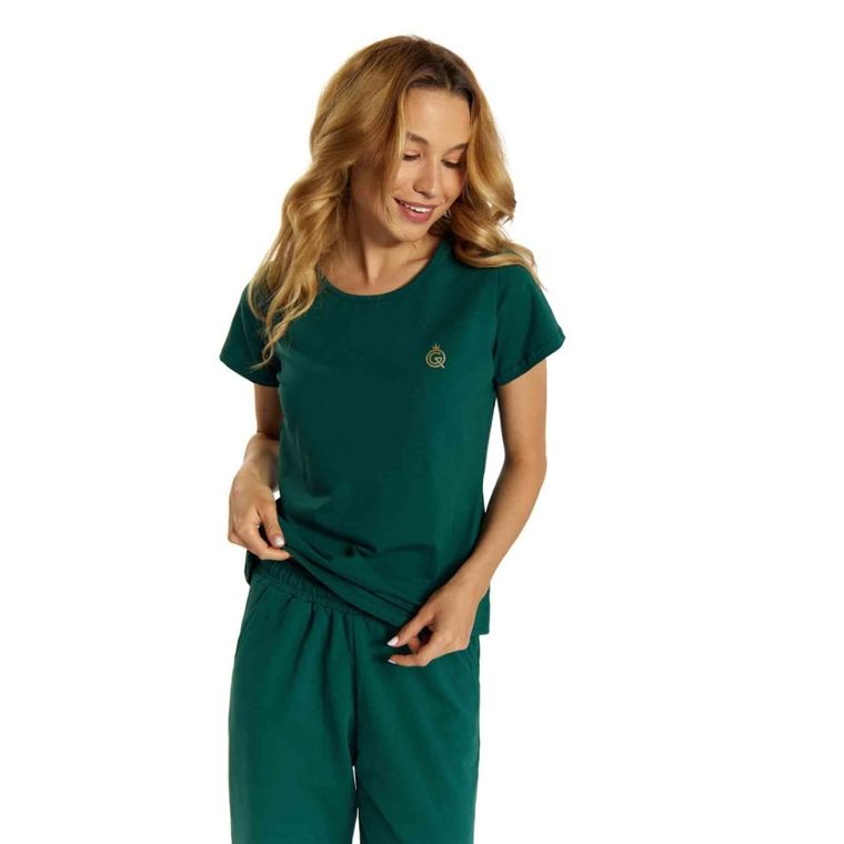 T-shirt damski, zielony, Golden Queen