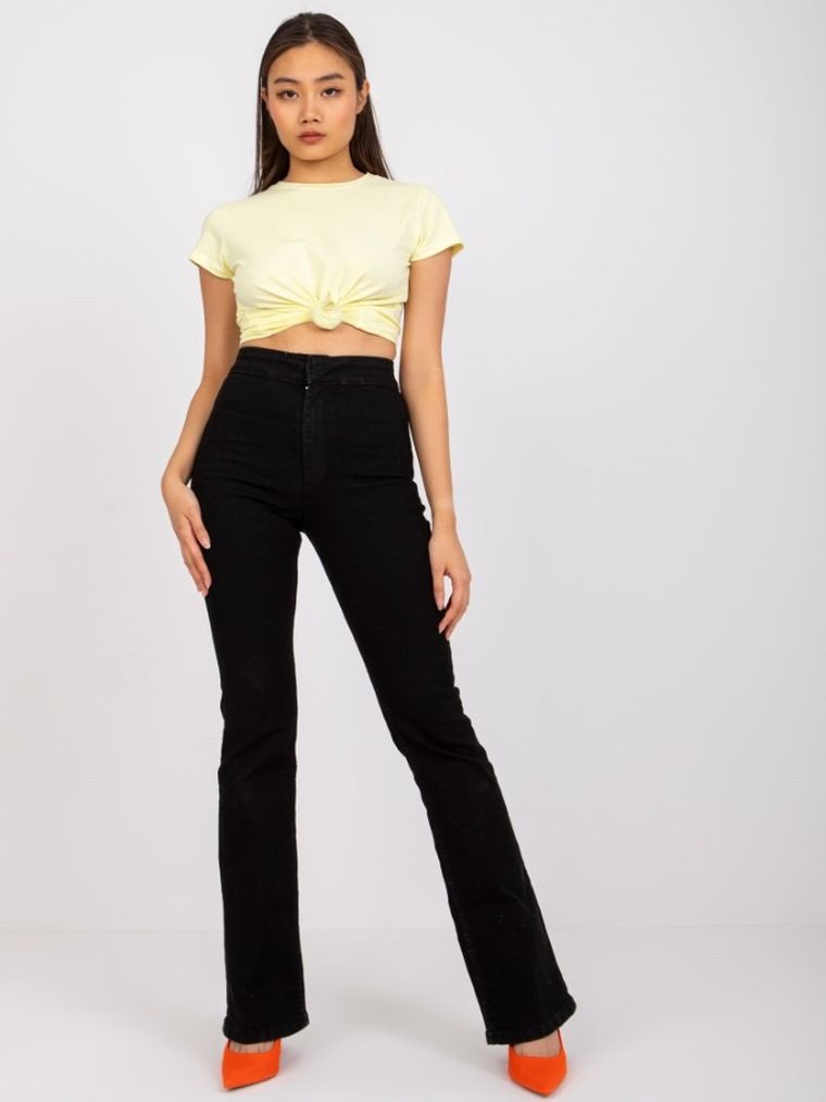 T-shirt damski, żółty, Basic Feel Good