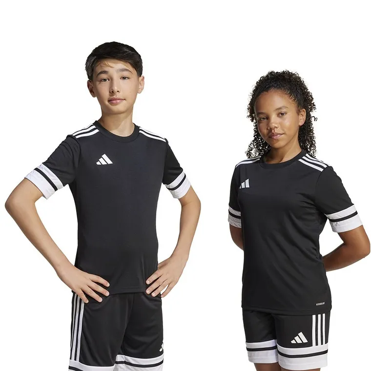 T-shirt dziecięcy, czarny, Adidas Squadra