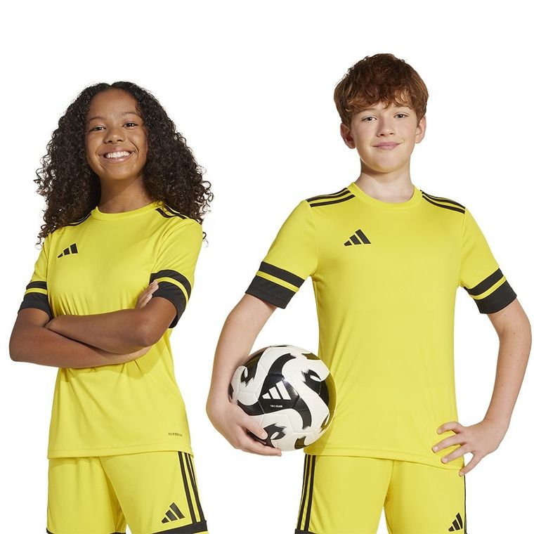 T-shirt dziecięcy, żółty, Adidas Squadra