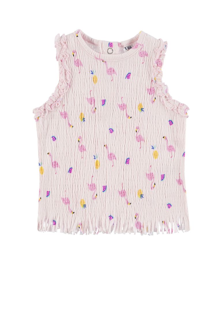 T-shirt dziewczęcy bez rękawów, różowy, Tom Tailor