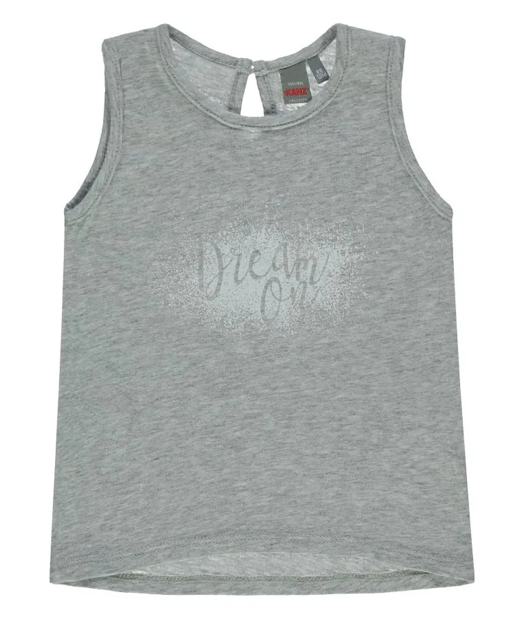 T-shirt dziewczęcy bez rękawów, szary, Kanz