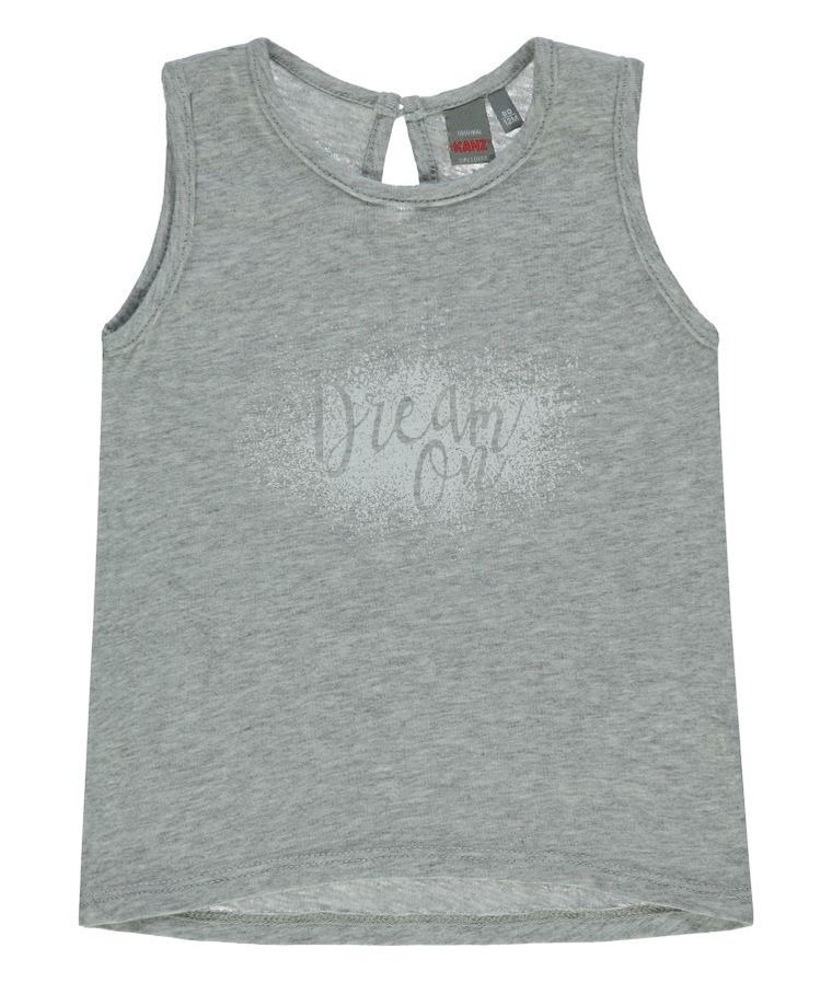 T-shirt dziewczęcy bez rękawów, szary, Kanz