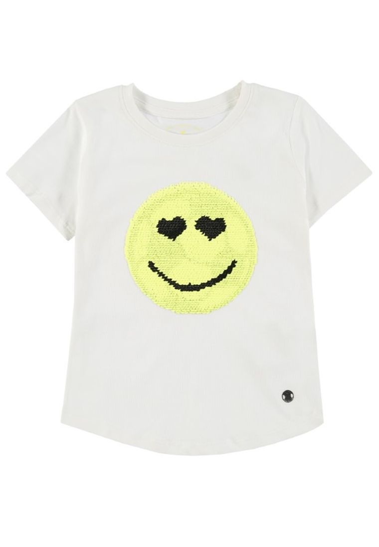 T-shirt dziewczęcy, biały, dwustronne cekiny, Tom Tailor