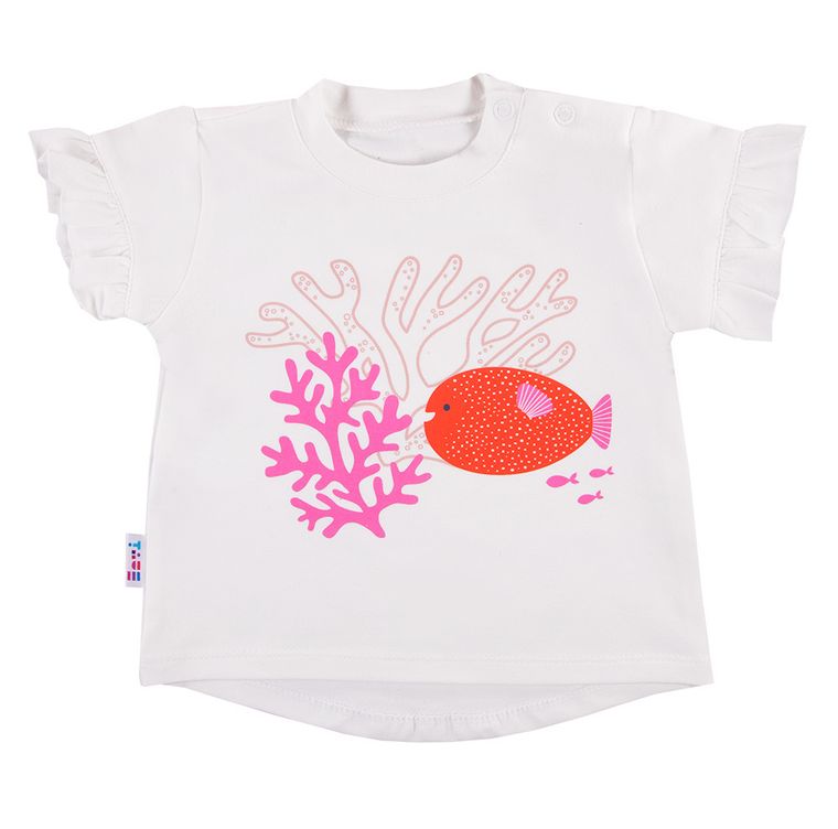T-shirt dziewczęcy, biały, Eevi