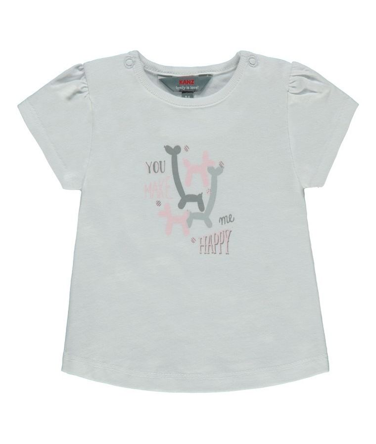 T-shirt dziewczęcy, biały, Kanz