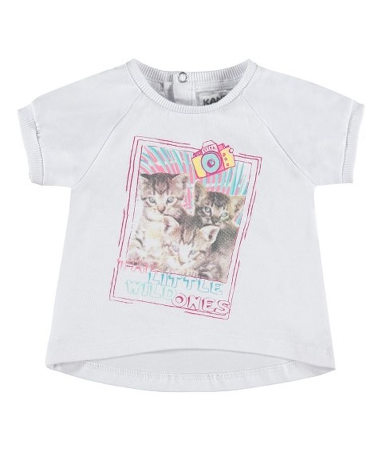 T-shirt dziewczęcy, biały, Kanz