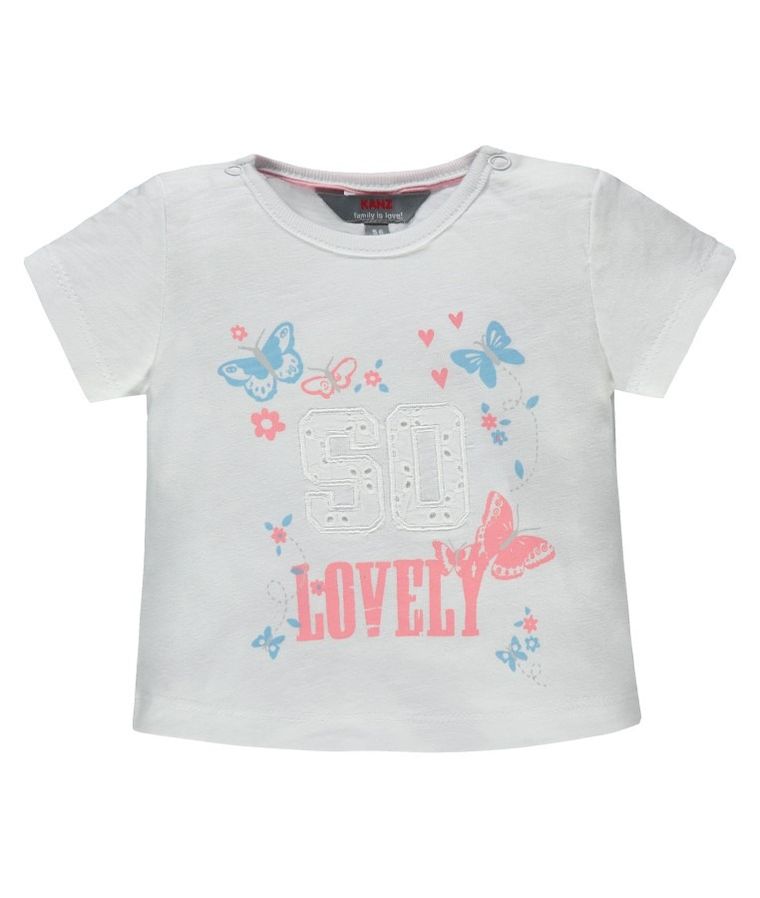 T-shirt dziewczęcy, biały, Kanz