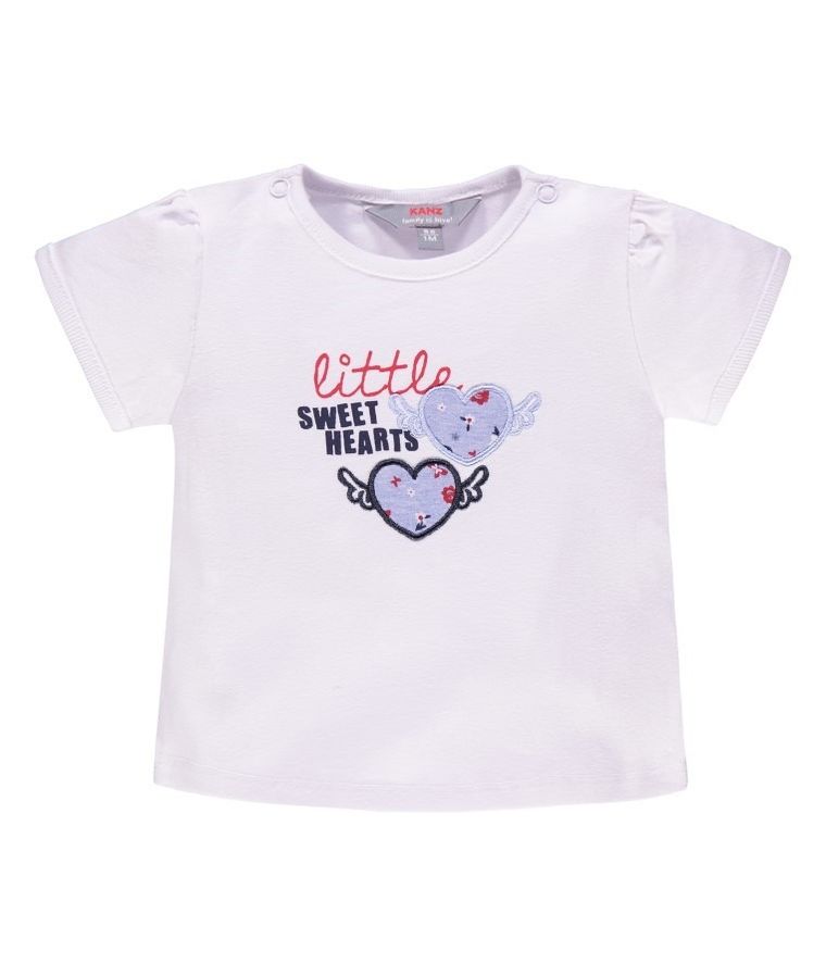 T-shirt dziewczęcy, biały, Kanz