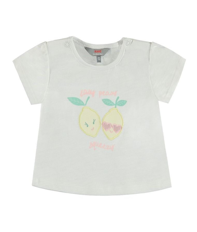 T-shirt dziewczęcy, biały, Kanz