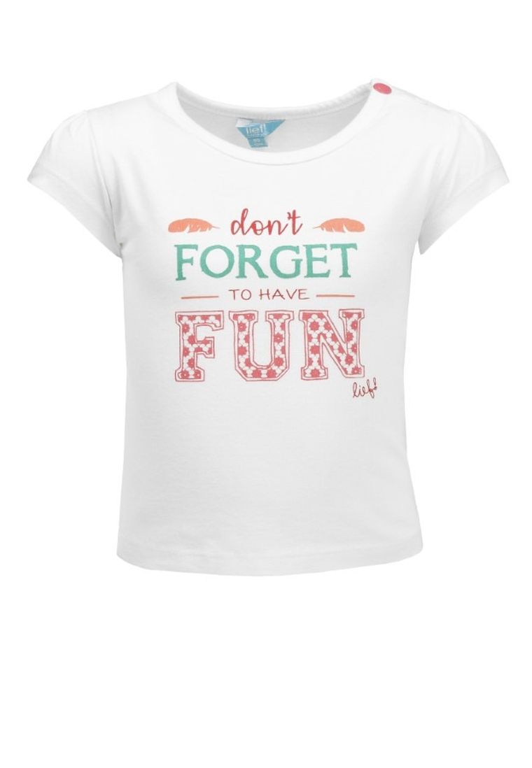 T-shirt dziewczęcy, biały, Lief
